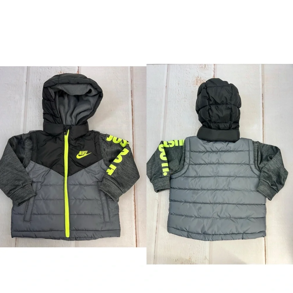 Nike Little Boys' 2Fer Full Zip Puffer Jacket SIZE 2T‎